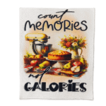 حوله آشپزخانه طرح کیک و همزن با متن count memories not calories