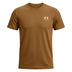 تیشرت مردانه بیسکویتی کشی رنگ قهوه‌ای کاراملی با تن‌خور استاندارد