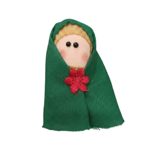 عروسک دست ساز پارچه ای نرگس سبز و طلایی
