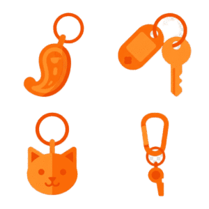 مجموعه متنوع جاکلیدی و آویزهای فلزی و فانتزی فروشگاه آلوچه